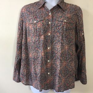Ralph Lauren multicolored button down top-1X.